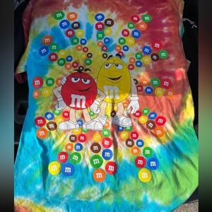 Official Licensed M&M's Chocolate Candy Rainbow Tie-Dye T-Shirt Men's Size M